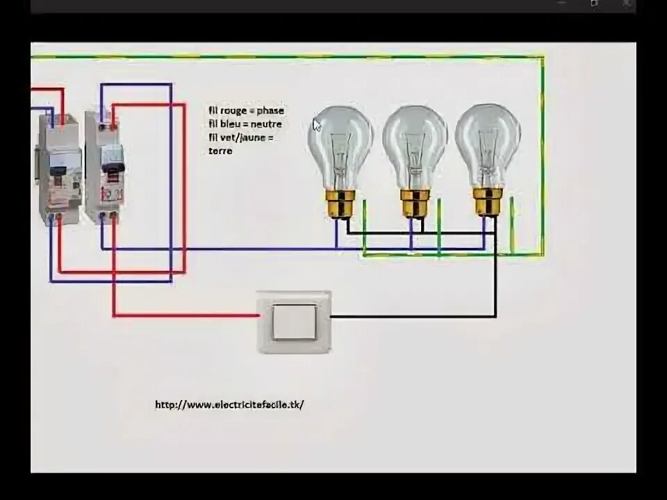 Подключение лампочки фаза simple allumage avec trois lampes - YouTube