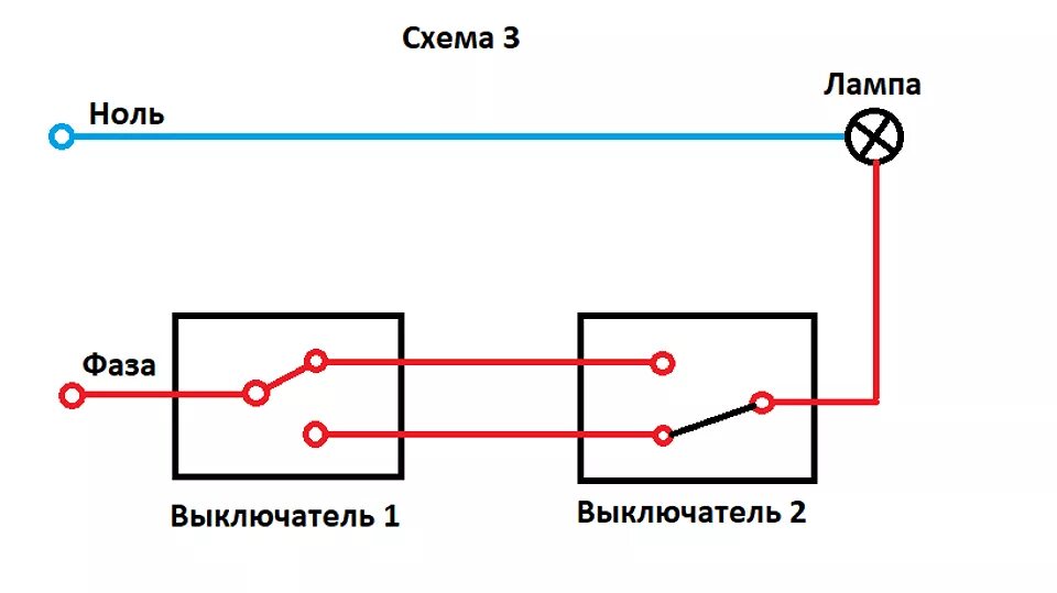 Подключение лампочки с 2 мест Подключение проходного выключателя: как это делать правильно? ichip.ru