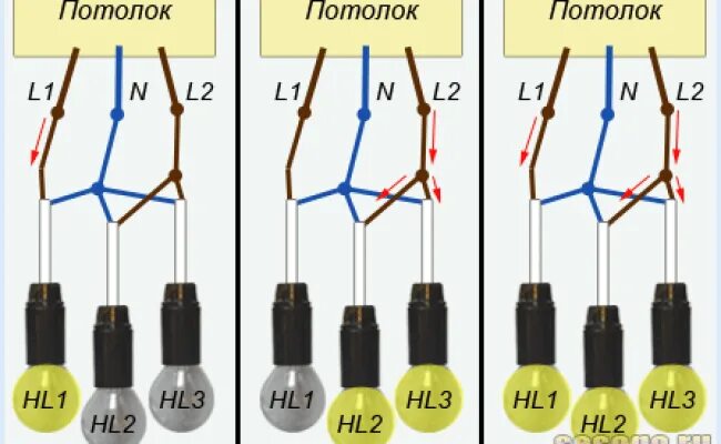 Подключение лампочки три провода Картинки КАК ПОДКЛЮЧИТЬ 3 ПРОВОДА К 2 ПРОВОДАМ