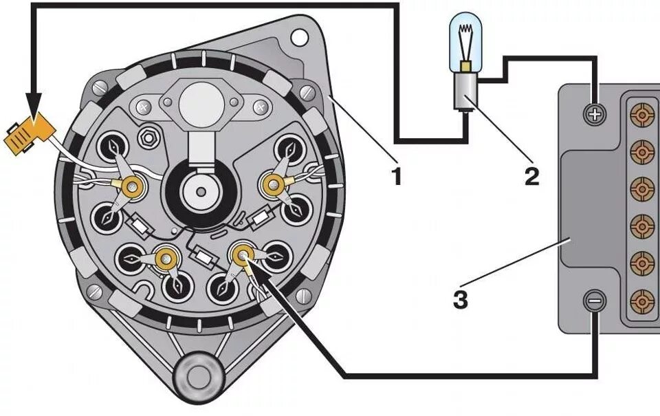 Подключение лампочки зарядки генератора Ремонт генератора ISKRA AAK 4127 - Lada 21093, 1,5 л, 1998 года поломка DRIVE2