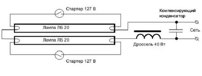 Подключение лампы без дросселя и стартера Зачем нужен дроссель для люминесцентных ламп: устройство + схема подключения