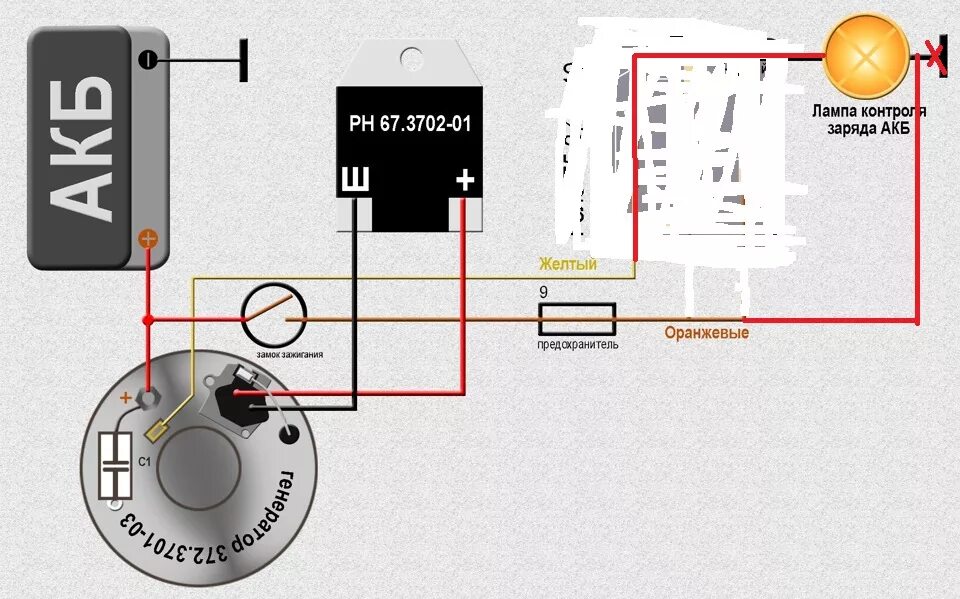Стартер генератор карбюратор автоэлектрика -Назначение контрольной лампочки гене