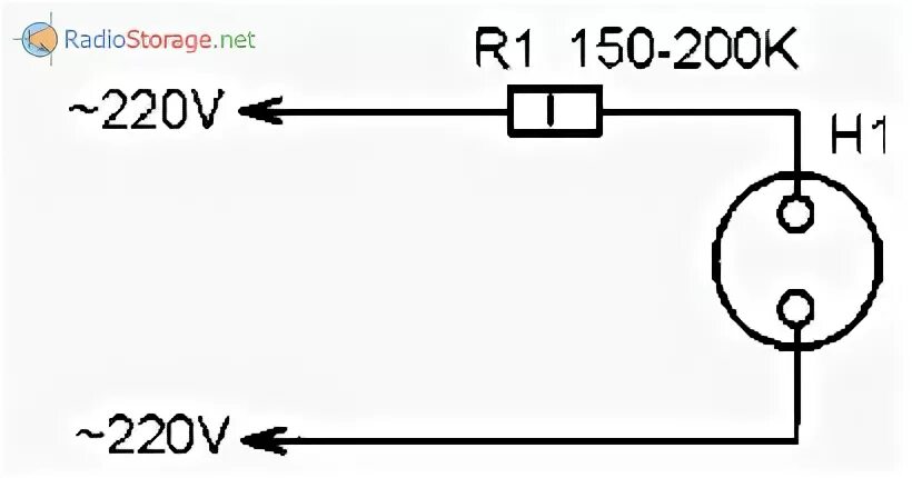 Подключение лампы к сети 220в схема Индикаторы сети 220В на светодиодах, замена индикаторным неонкам
