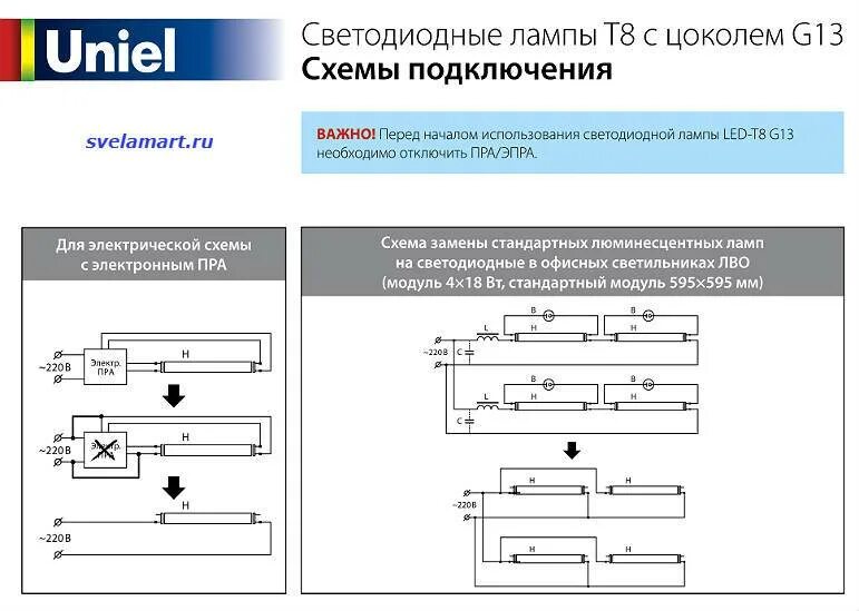 Подключение лампы t8 g13 схема Схема подключения люминесцентных ламп - пошаговая инструкция!