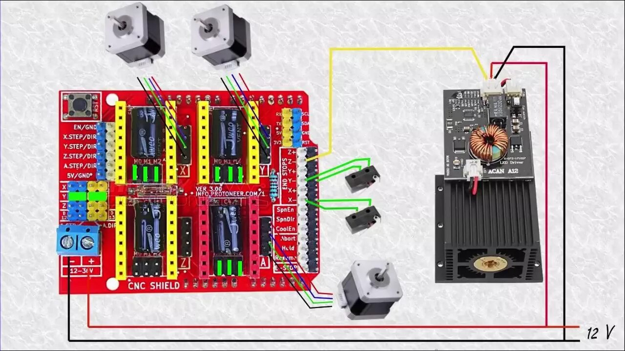 Подключение лазерного станка к компьютеру Montaje laser 15 W ( 4 ) - YouTube