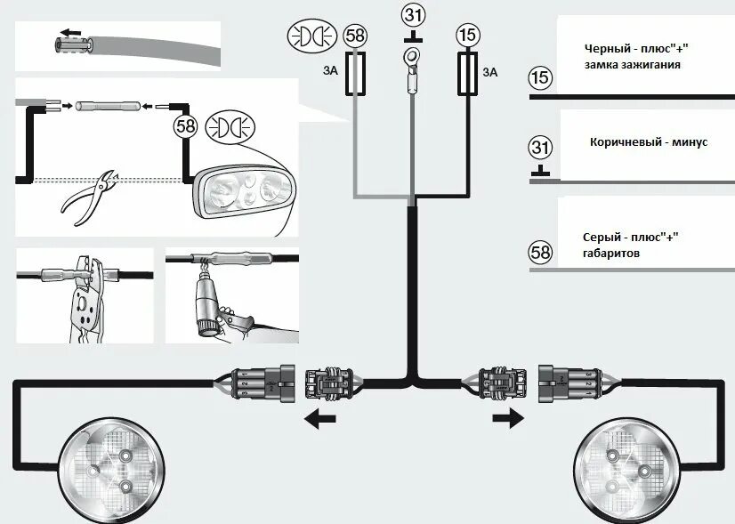 Подключение led фар Светодиодные фары дневного света, дневные ходовые огни Hella Ford Focus 2PT 010 