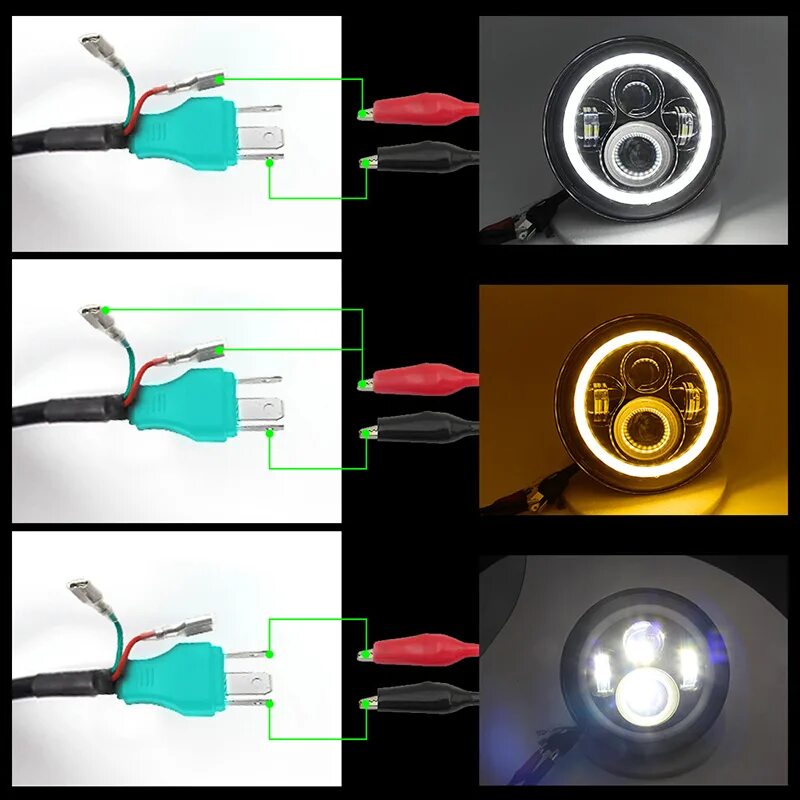 Подключение led фар CO светодио дный свет 7 ''круглый светодиодный дальнего света H4 фар комплект Вт