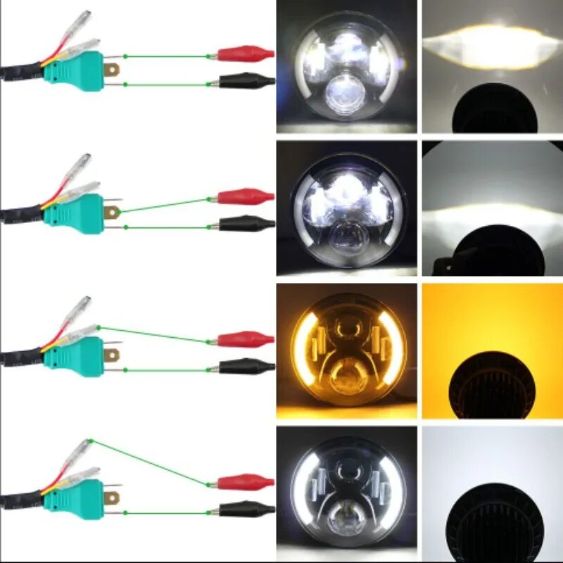 Подключение led фар 7-дюймовая светодиодная фара 50 Вт, светодиодные автомобильные аксессуары желтог