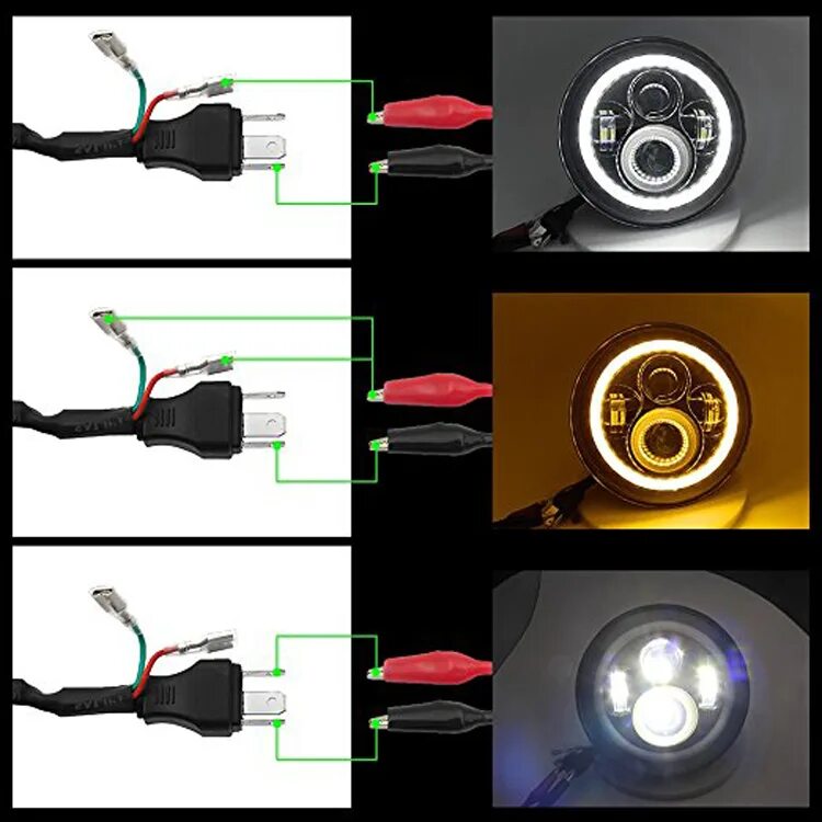 Подключение led фары на мопед альфа 7 Inch 45 W H4 Лампа С Углом Глаза Круглые Светодиодные Фары Для Lada 4x4 Urban 