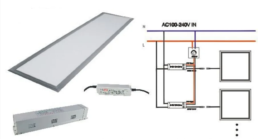 Подключение led панели 2700-6500k Tunable सफेद एलईडी पैनल प्रकाश 600x1200 600x600 40w वायरलेस आपातकालीन