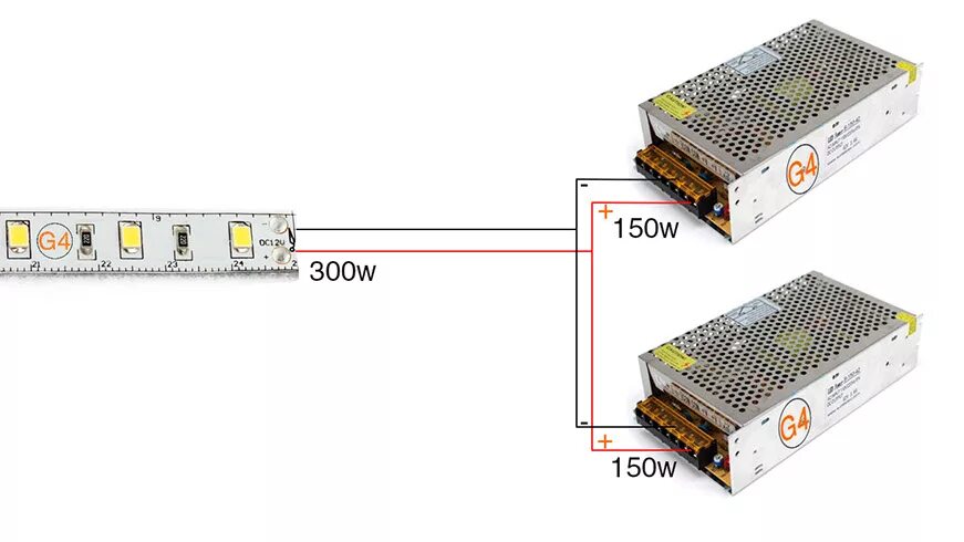 Подключение ленты с двух блоков питания Как выбрать блок питания для светодиодной ленты? Giant4.ru