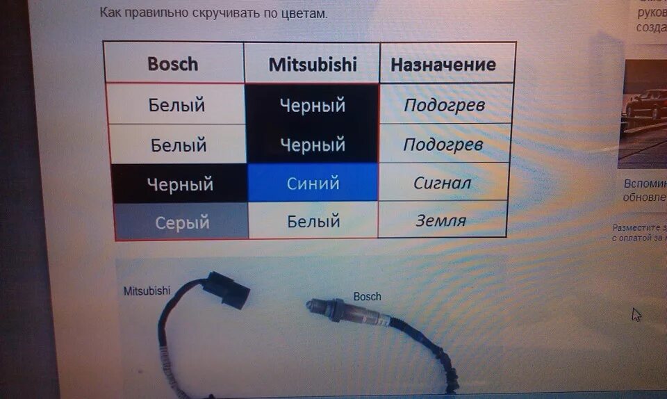 Подключение лямбда зонда 4 провода по цветам Лямбда зонд )))) ЧЕК загорелся видите ли )))) - Mitsubishi Pajero Sport (1G), 3 