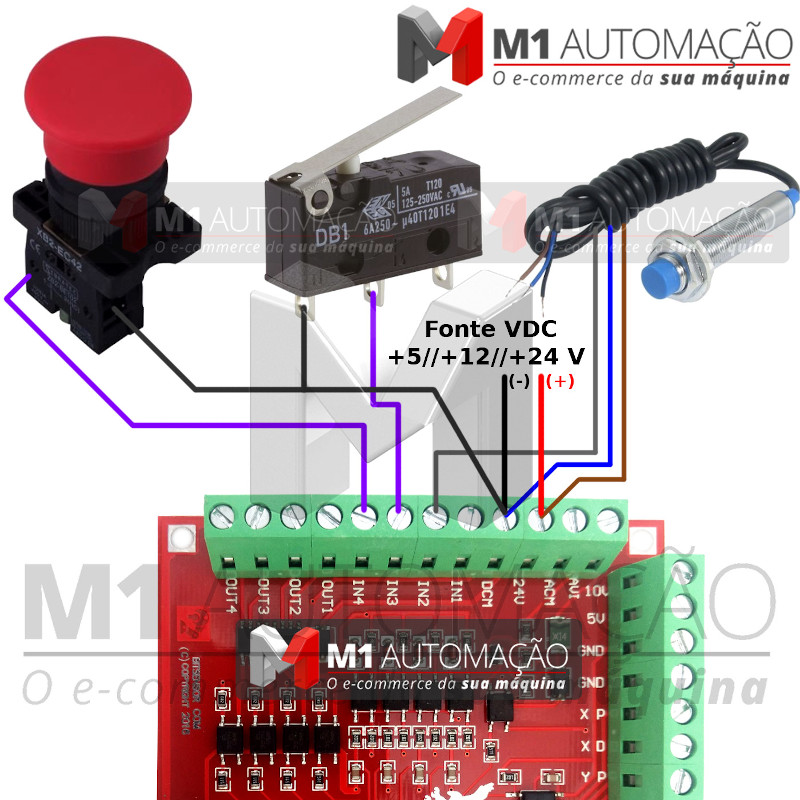 Подключение мач 3 Interface Placa Controladora CNC Porta USB 4 Eixos ECO MOTION 2.0 RnR R08 para M