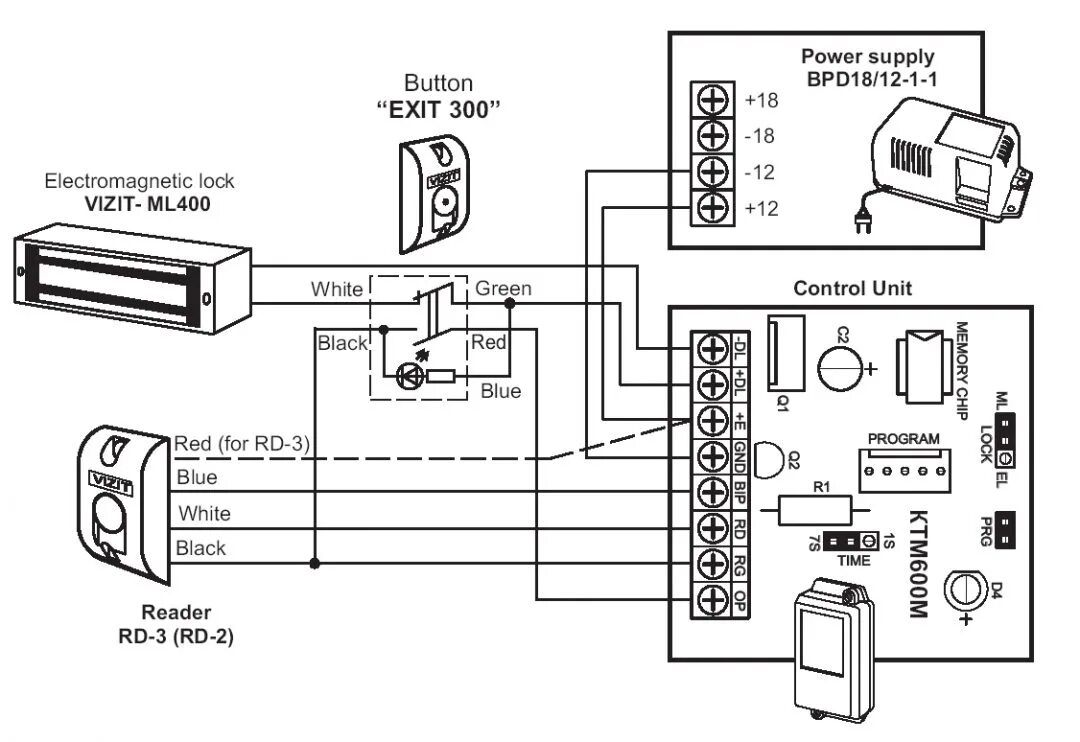 Подключение магнитного замка на дверь Access Control System Wiring Diagram Pdf