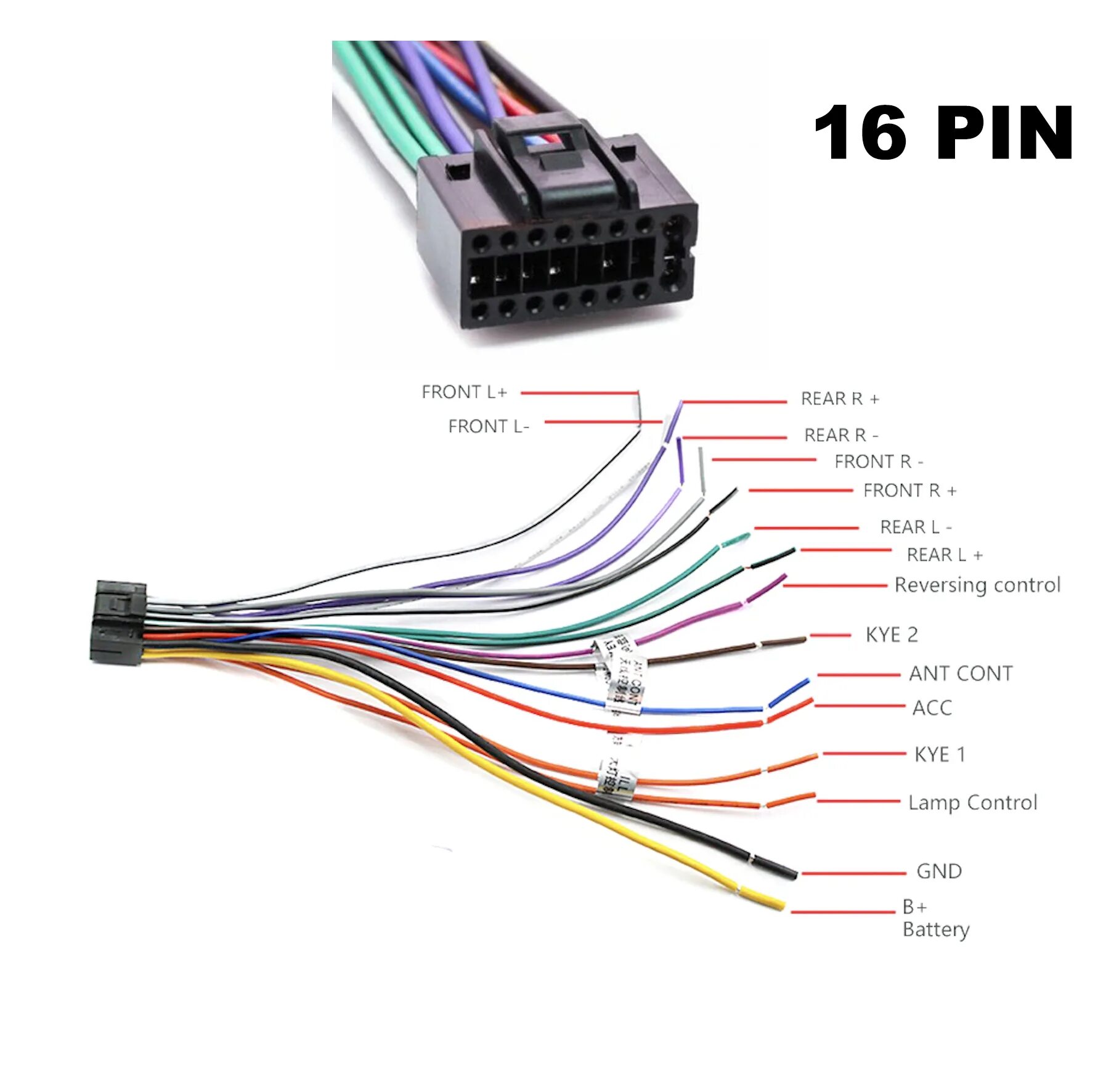 Подключение магнитолы 16 пин Кабель - Разъем для подключения магнитолы 16 PIN - купить с доставкой по выгодны