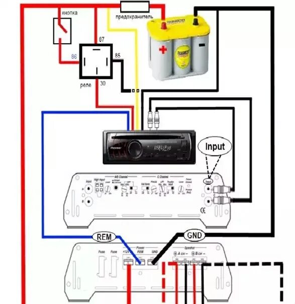 Подключение магнитолы через усилитель схема схемы подключения - Фотография 11 из 43 ВКонтакте