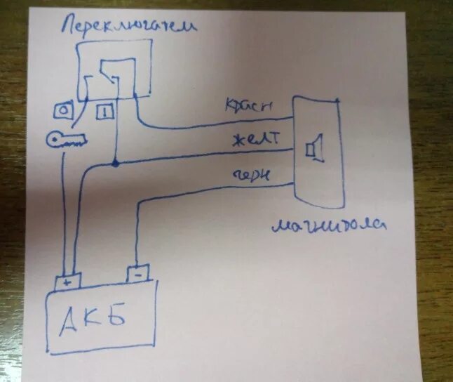 Подключение магнитолы через замок зажигания Уменьшение тока утечки АКБ. - Lada Калина универсал, 1,6 л, 2012 года электроник