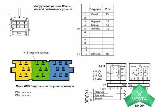 Подключение магнитолы к мультирулю веста Подключение мультируля,проводка для Лада Веста - купить в магазине Веста Шоп