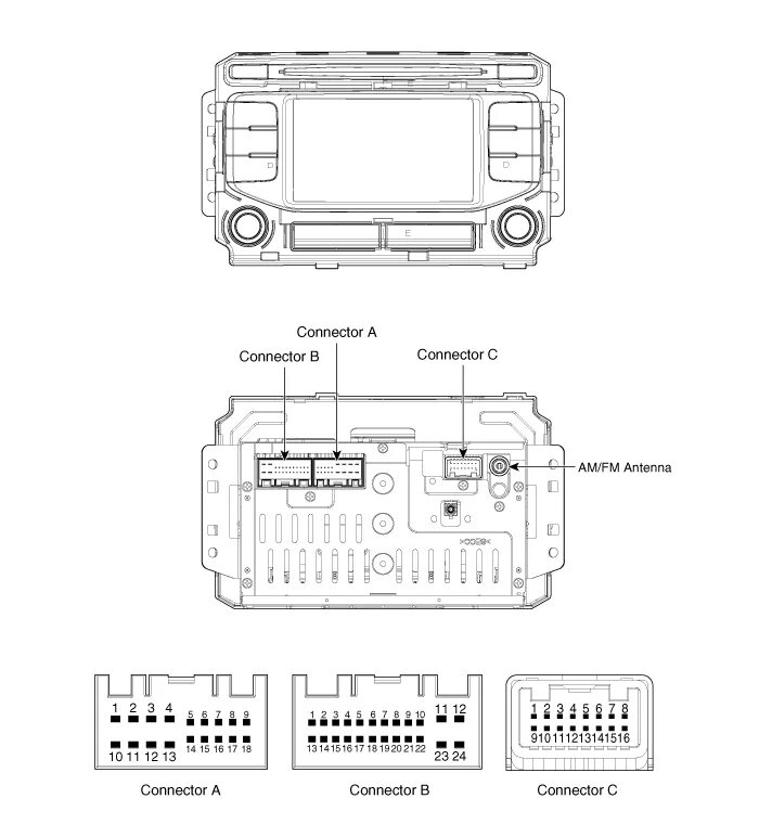 Подключение магнитолы киа спортейдж Kia Sportage - Audio Unit Components and components location - Audio