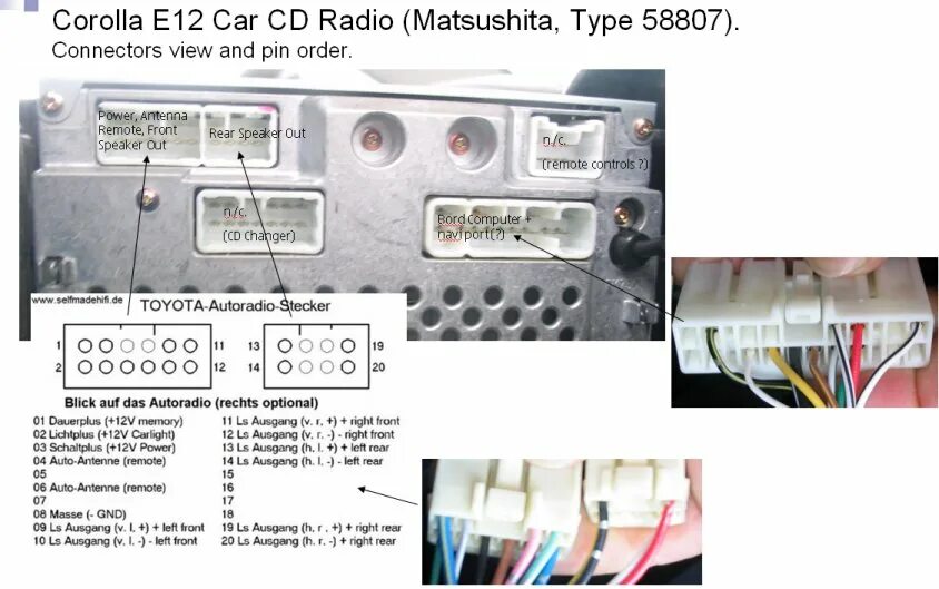 Подключение магнитолы королла 120 Czy Alpine CDE-W296BT pasuje do Toyota Corolla E12 2002? Montaż i głośniki