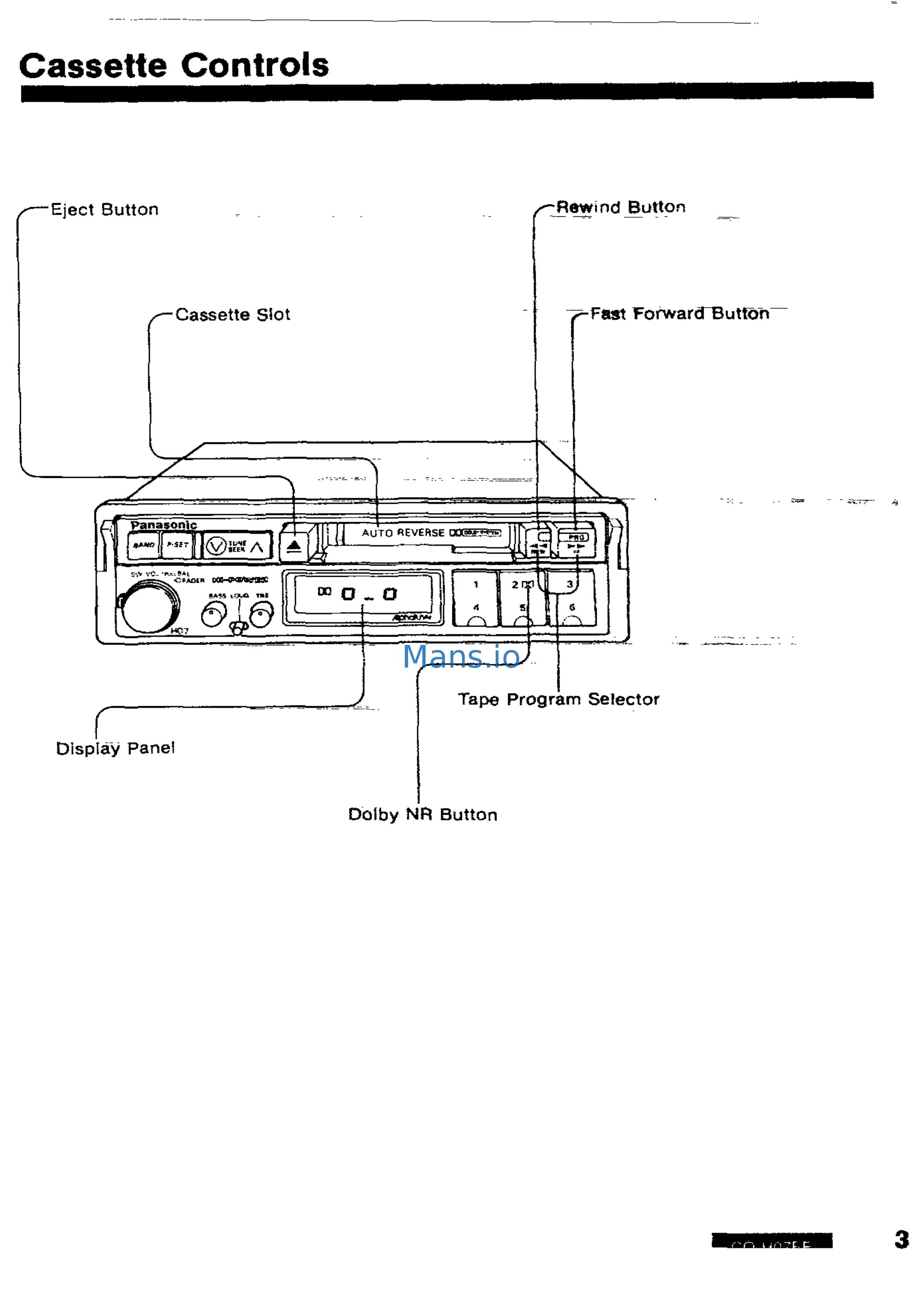 Подключение магнитолы panasonic Panasonic CQ-H07E Operating Instructions online 4/18 25184