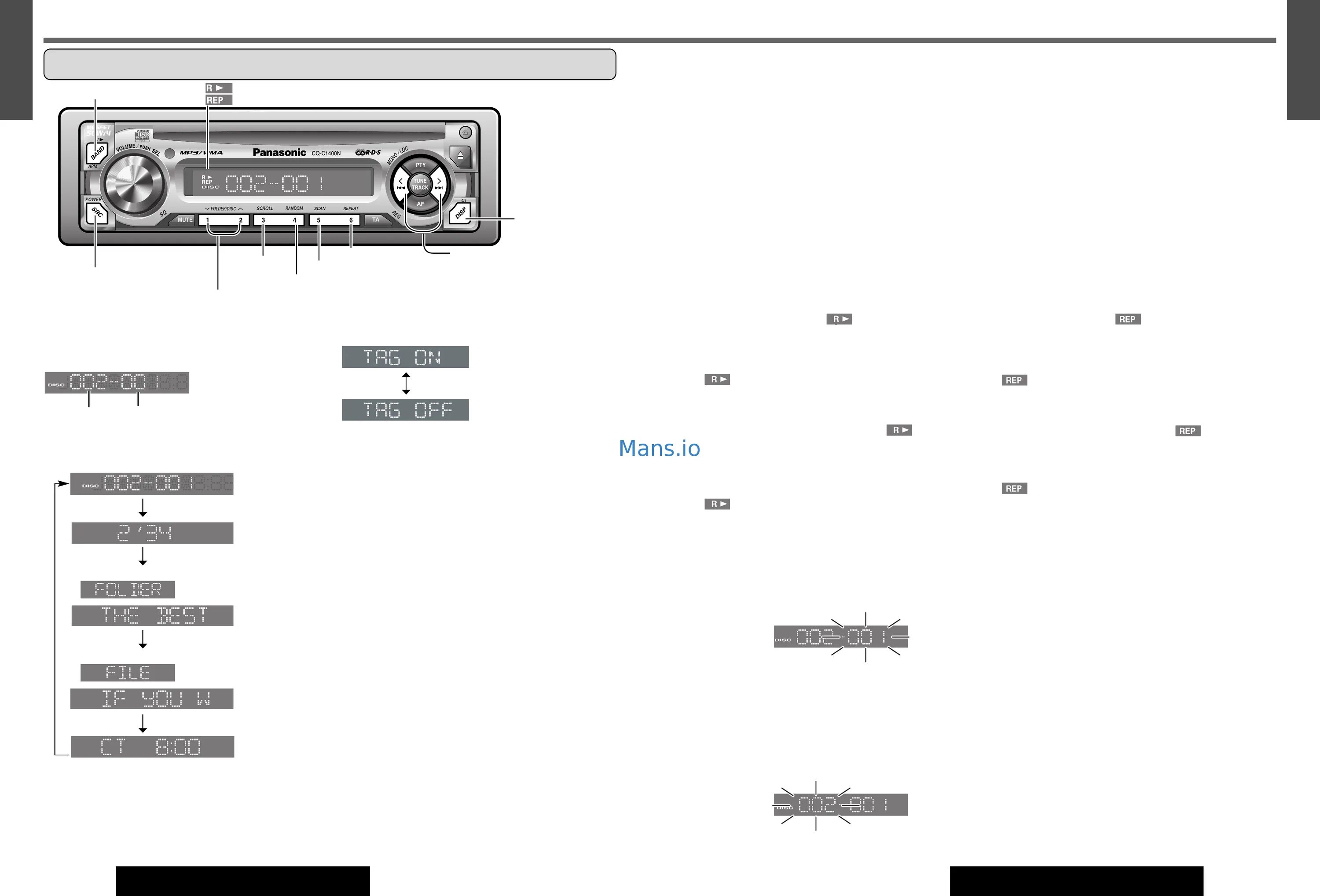 Подключение магнитолы panasonic Panasonic CQ-C1300AN 10/19 Mp3 wma player