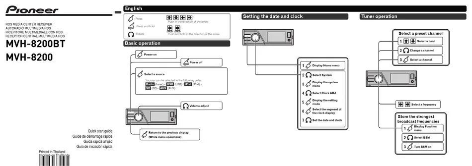 Подключение магнитолы pioneer mvh Conexión Bluetooth - Pioneer MVH-8200 Quick Start Manual Page 8 ManualsLib