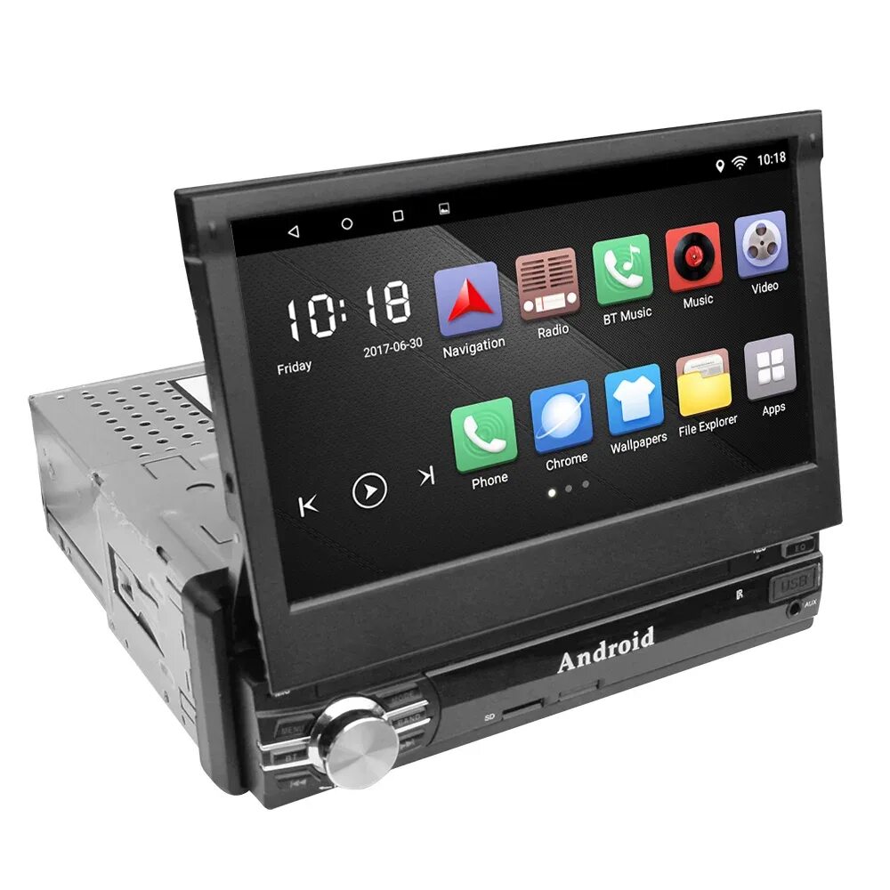 Подключение магнитолы с выдвижным экраном 0013R Car MP5 DVD Player 7 Inch 1 Din 1080P Touch Screen Android WiFi GPS Blueto