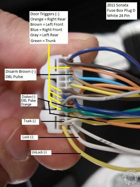 Подключение магнитолы соната 2011 Hyundai Sonata Remote Start w/Keyless Pictorial