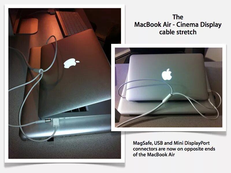 Подключение макбука к телефону How do you connect the new MacBook Air to the Cinema Display? - Ask Different