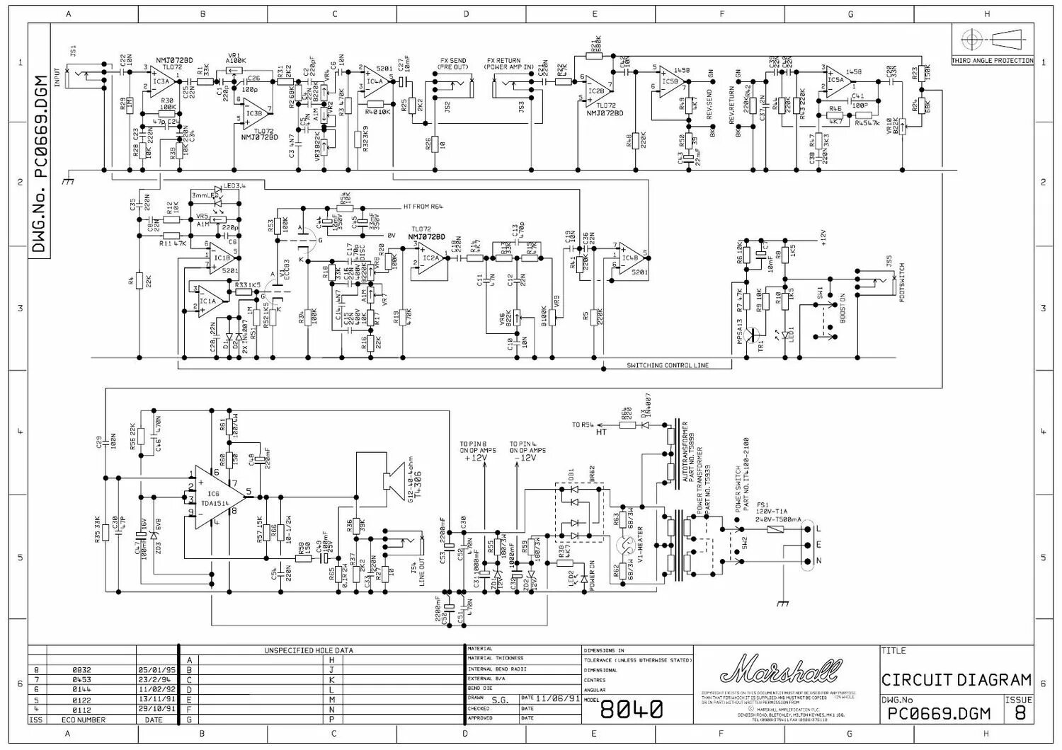 Подключение маршал 4 Free Audio Service Manuals - Free download Marshall 8040 Valvestate Schematic