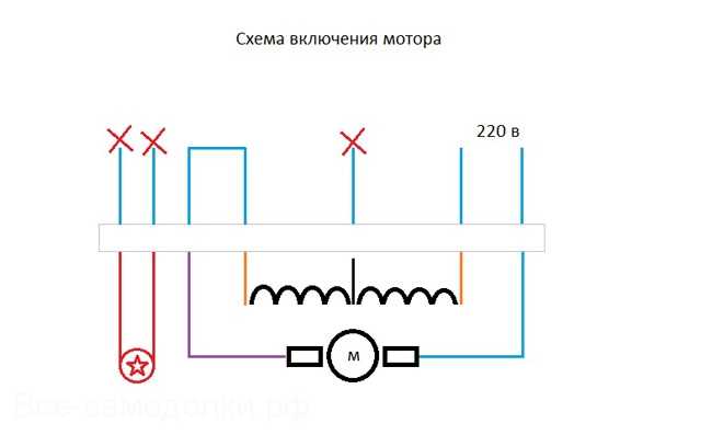 Подключение машины автомат Как подключить мотор стиральной машины к 220в схема пояснение