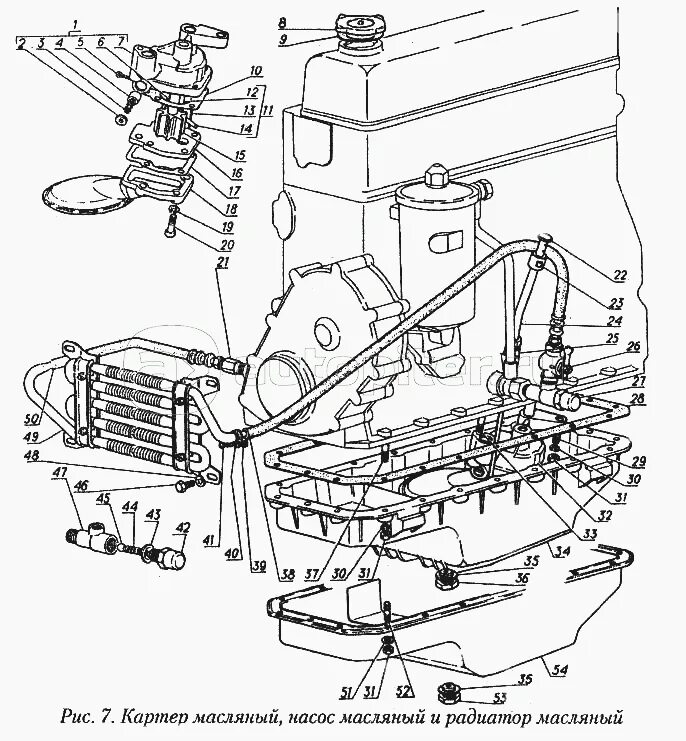 Подключение масляного радиатора газ 53 Картер масляный, насос масляный и радиатор масляный ГАЗ-31029 - купить, цены в и