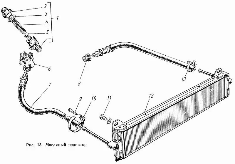 Подключение масляного радиатора газ 53 Масляный радиатор ГАЗ-52-01 (Чертеж № 24: список деталей, стоимость запчастей)