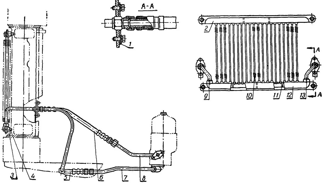 Подключение масляного радиатора мтз Масляный радиатор уаз схема подключения - 97 фото