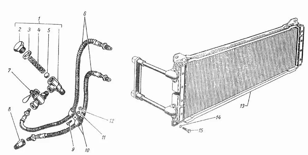 Подключение масляного радиатора уаз Масляный радиатор ГАЗ-12 (ЗИМ) (Чертеж № 38: список деталей, стоимость запчастей