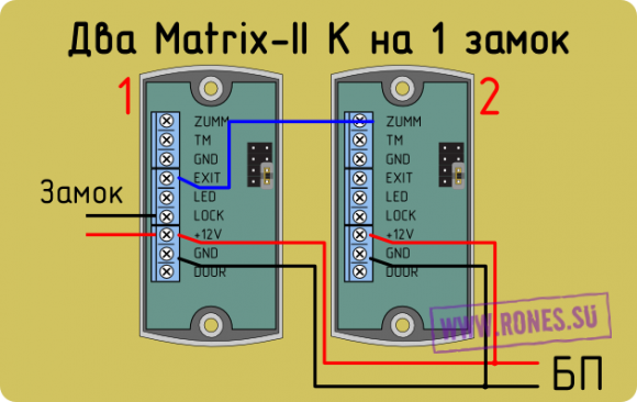 Подключение матрикс 2 Считыватели Matrix. Подключение к контроллеру Z5-R.