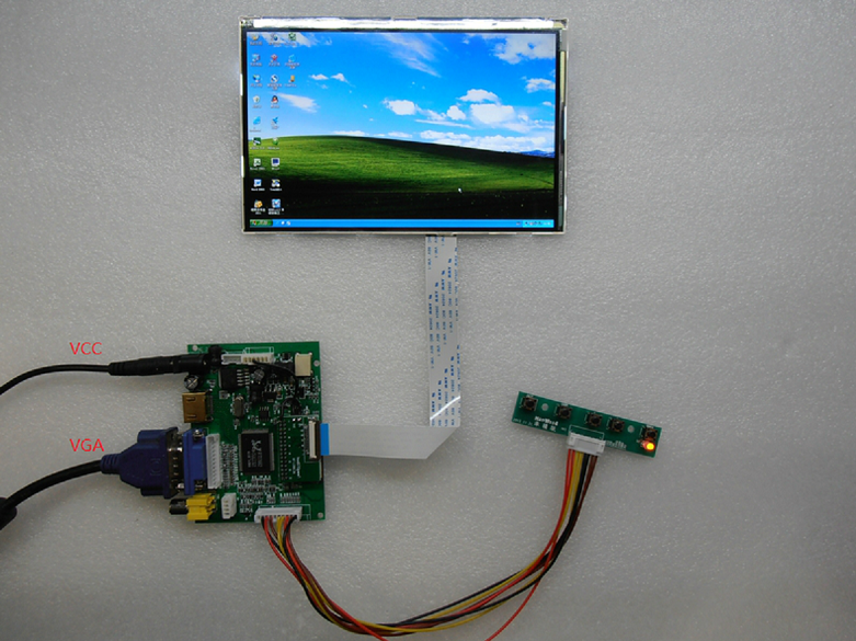 Подключение матрицы к компьютеру 7" Diagonal - 1280x800 IPS HDMI/VGA/AV Display wiki-DFRobot