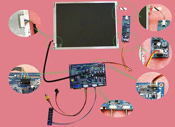 Подключение матрицы к плате от телевизора ЖК-дисплеи (с платой управления) и аналого-цифровые платы :: ДАРТ Электроникс
