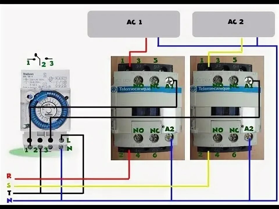 Подключение механического реле времени Tutorial timer theben SUL 181 d - YouTube