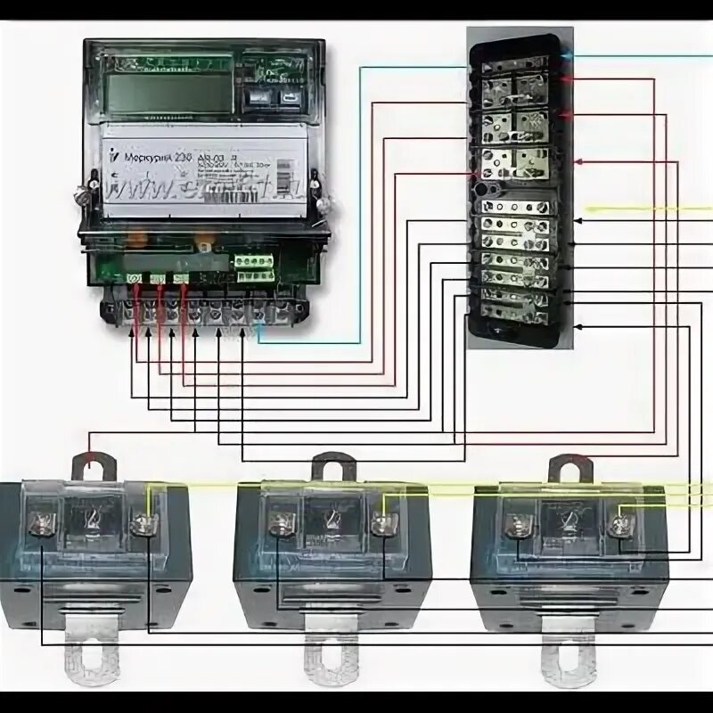 Подключение меркурий 230 через трансформаторы Подключение трехфазного электросчетчика меркурий 230 с трансформаторами тока