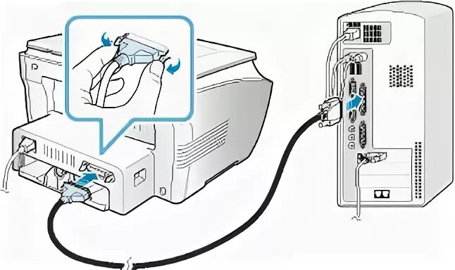 Подключение мфу к компьютеру Приступая к работе на Samsung SCX 4100