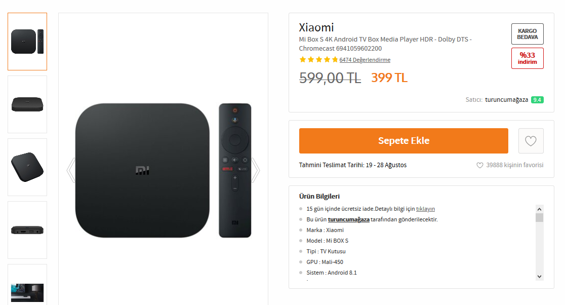 Подключение mi box s к телевизору Xiaomi Mi Box S 4K Android TV Box Media Player 399TL (Trendyol)