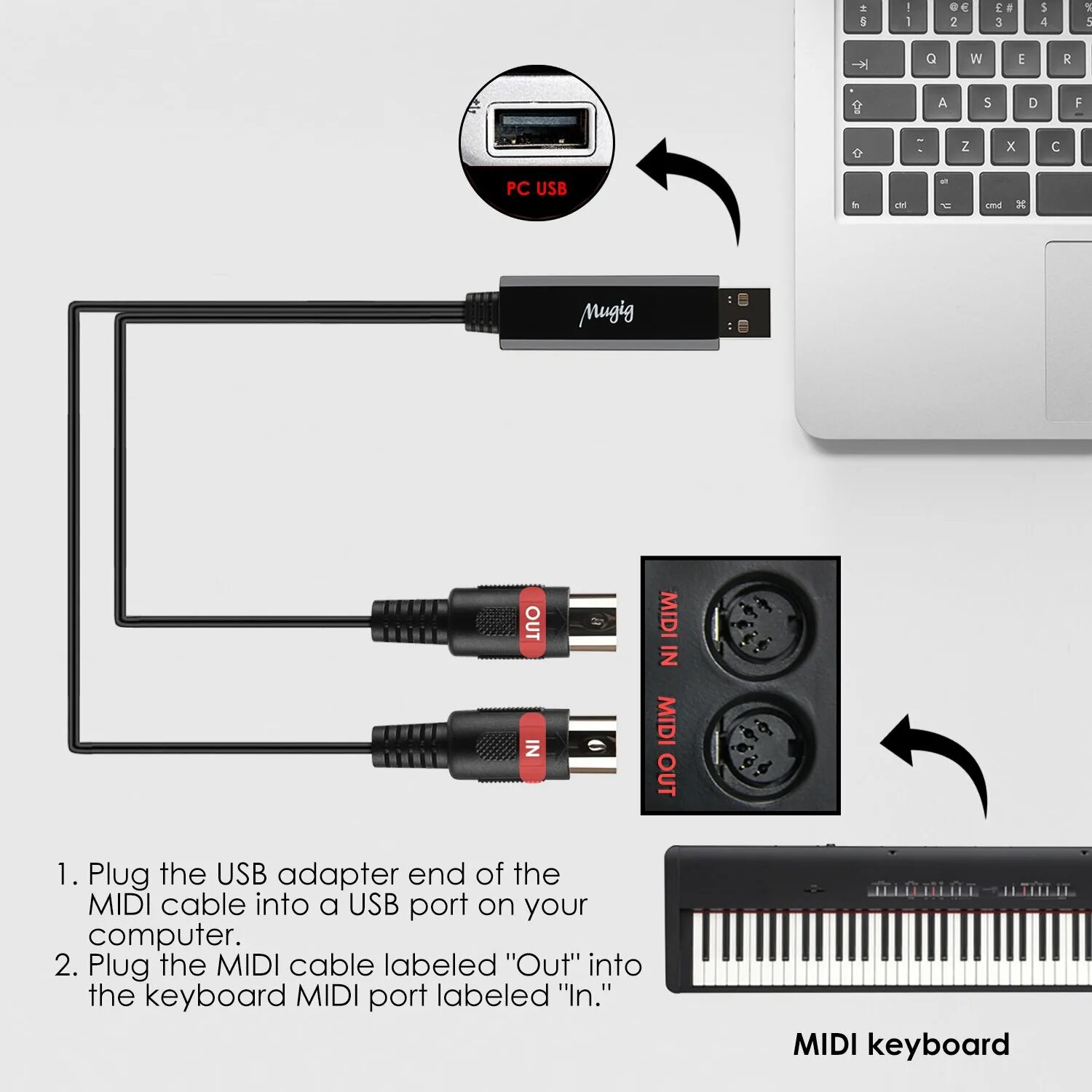 Подключение миди к телефону Midi mode