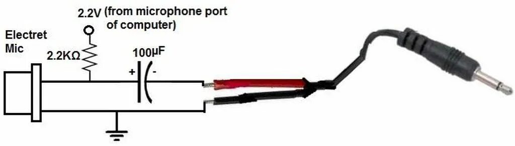 Подключение микрофона через usb Electret circuit - Album on Imgur