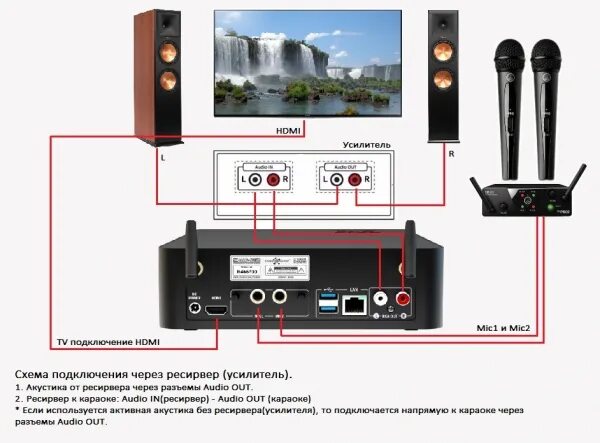 Подключение микрофона к телевизору Evolution Lite 2 - купить караоке систему у официального дилера с доставкой.