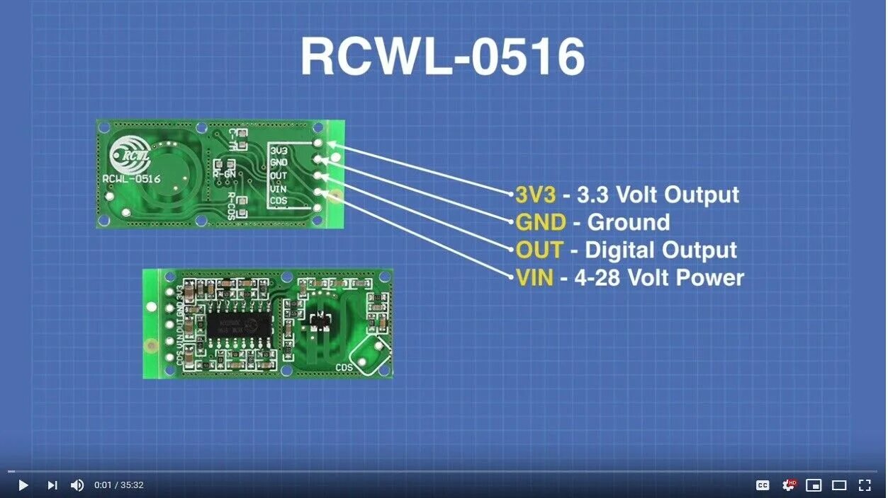 Подключение микроволнового датчика УДИВИТЕЛЬНЫЙ RCWL-0516 микроволновый радар датчик. Arduino Pi ESP32 ESP8266 eBay