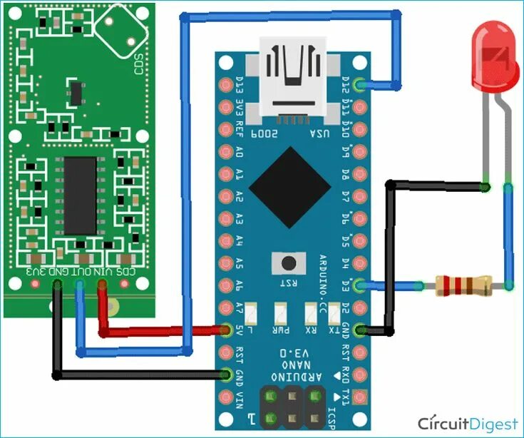 Подключение микроволнового датчика Interfacing RCWL-0516 Doppler Radar Sensor with Arduino Arduino, Arduino project