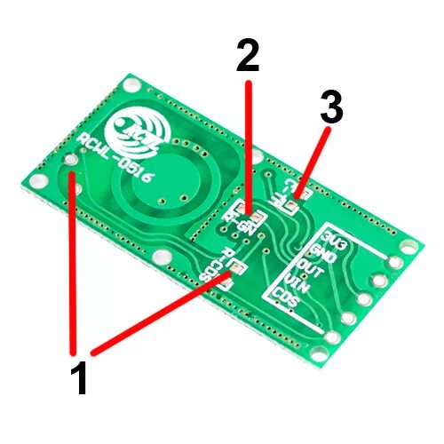 Подключение микроволнового датчика движения rcwl 0515 Микроволновый датчик движения RCWL-0516