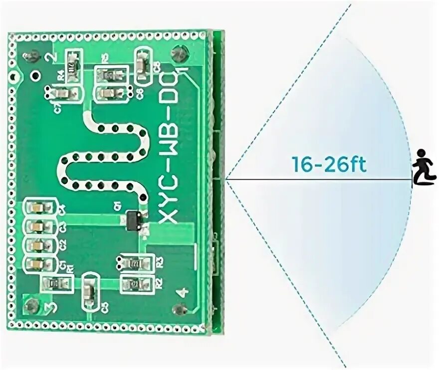 Подключение микроволнового датчика движения rcwl 0515 Микроволновый допплеровский радар XYC-WB-DC 5,8 ГГц